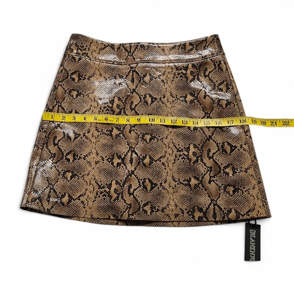 BlankNYC Anaconda Snakeskin Faux Leather Skirt In Brown And Black Sz 27 NWT